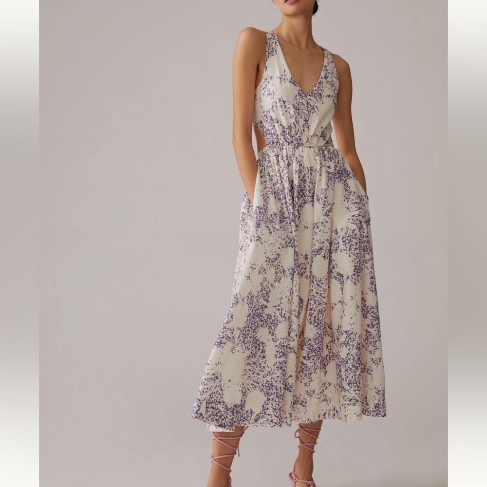 Aureta Studio side cutout midi Dress - Anthropologie